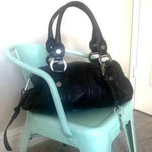 Fossil black leather handbag